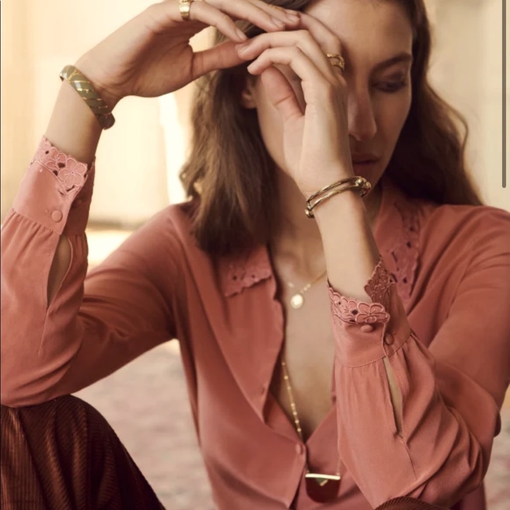 Sézane Roxanne Blouse in Blush Size 36/4